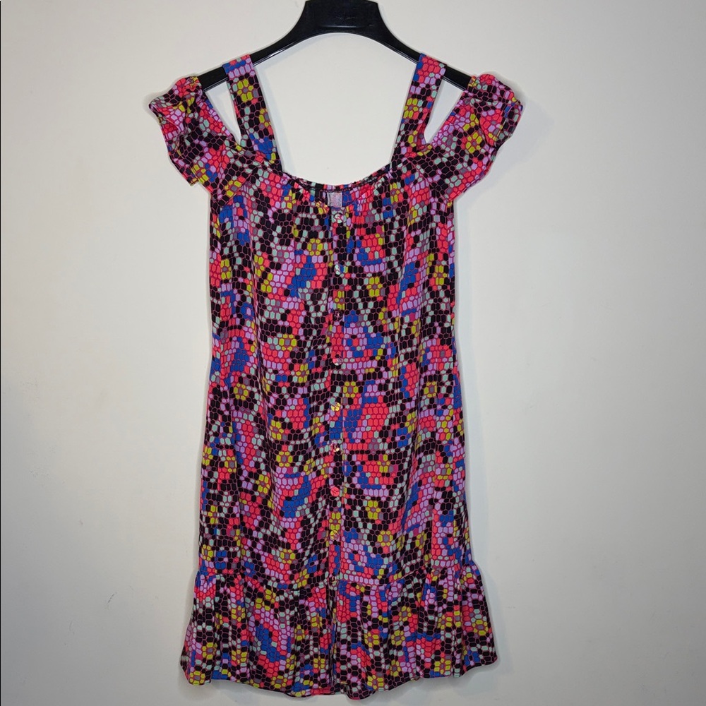 Oonagh By Nanette Lepore Silk Colorful Geometric Print Women's Dress Size 4